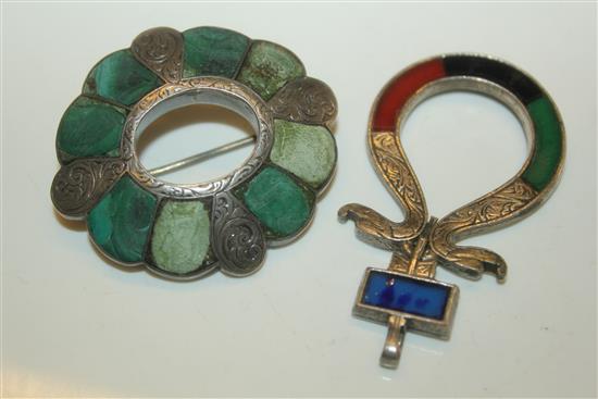 Scottish hardstone pendant and brooch